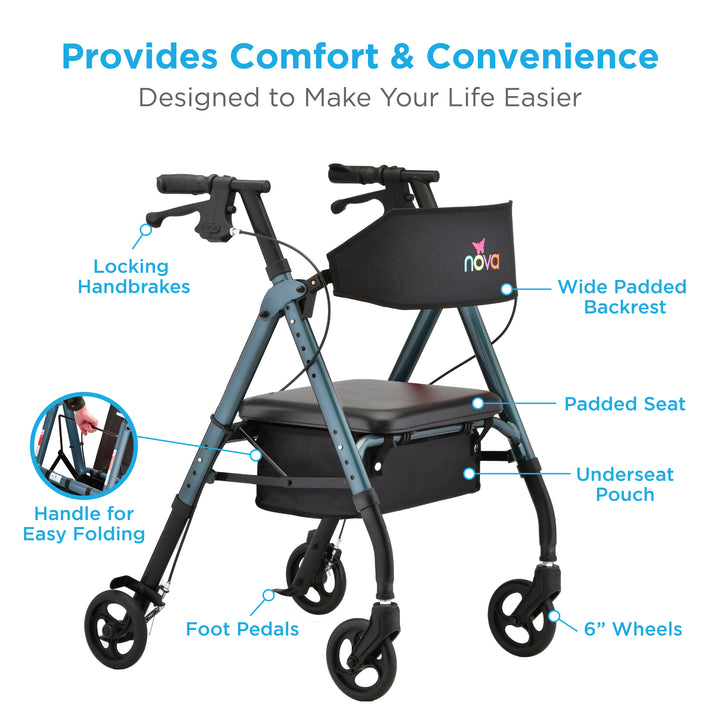 Nova Star 6 Wide Back Rollator