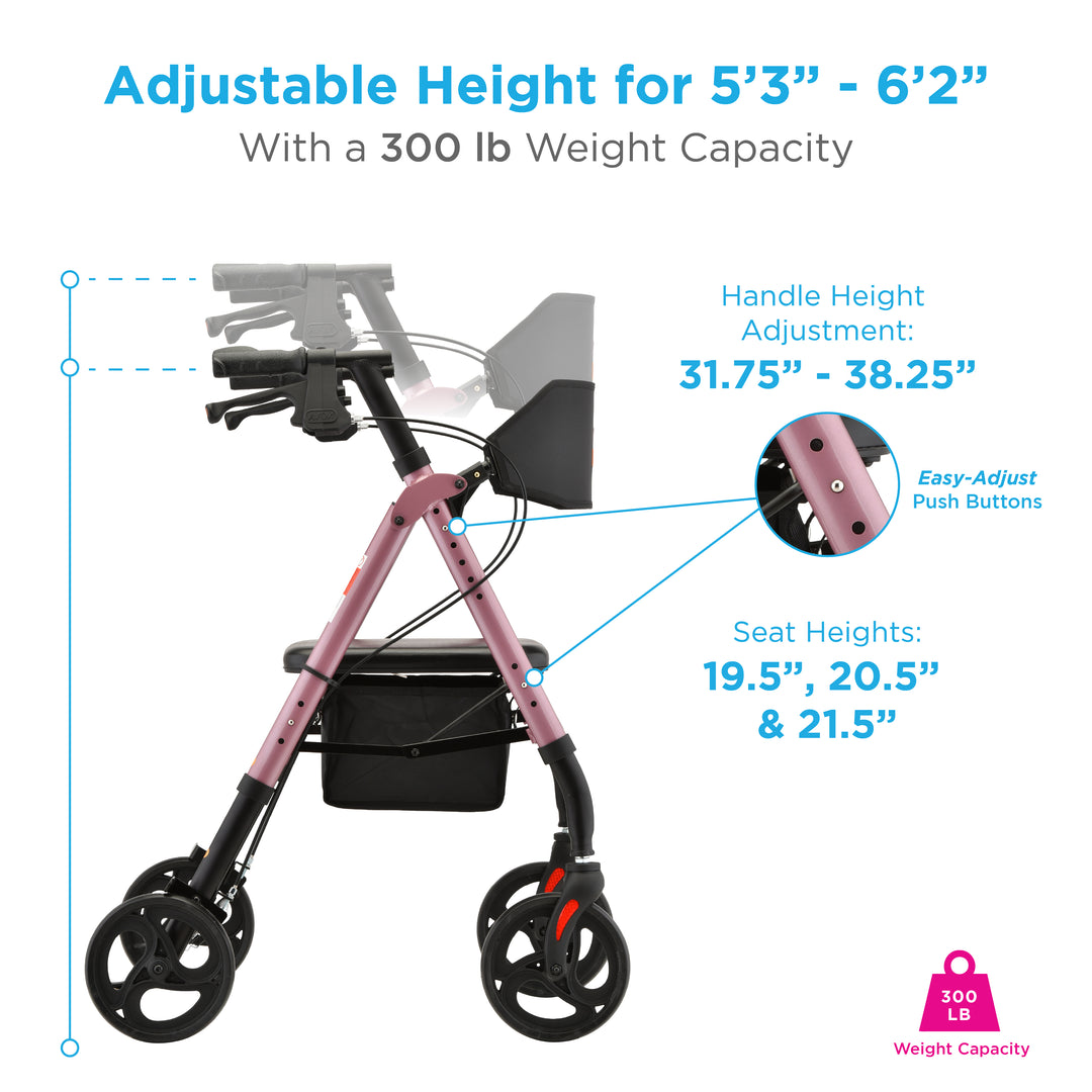Nova Star 8 Wide Back Rollator