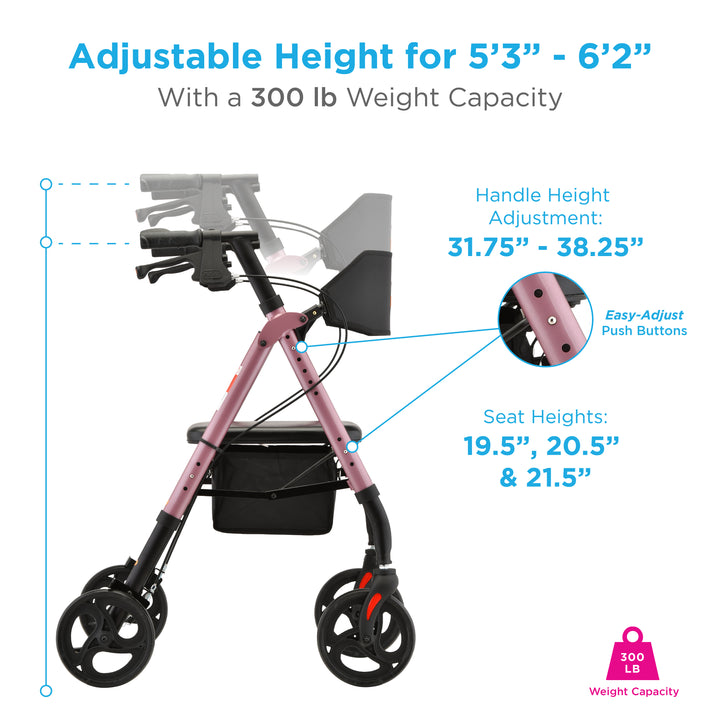 Nova Star 8 Wide Back Rollator