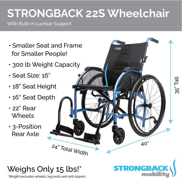 Strongback 24 Wheelchair - 18" seat 1007